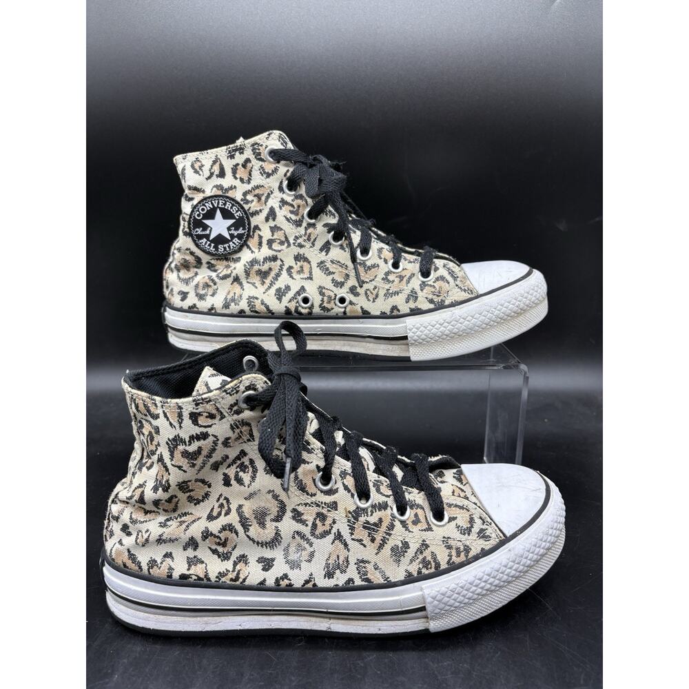 Converse Chuck Taylor All-Star High top Sneaker Junior Size 5 Leopard Print